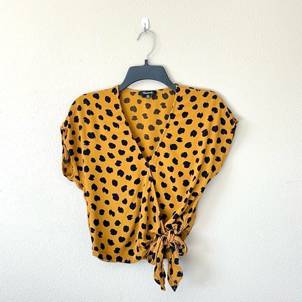 Madewell Sash-Tie Wrap Top in Painted Spots - Picture 5 of 9